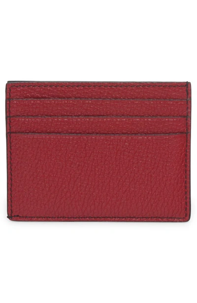 Shop Tom Ford T-line Soft Grain Card Holder In Dark Red