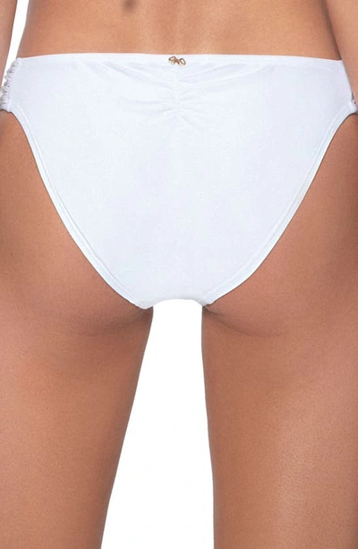 Pq Swim Full Coverage Lace-fanned Bikini Bottoms In Water Lily