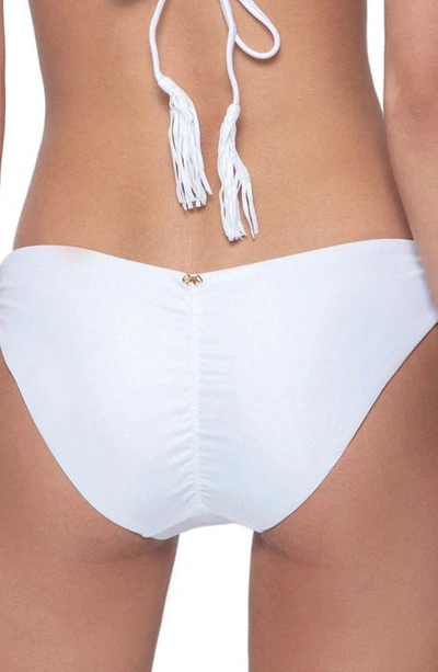 Pq Swim Ruched Solid Bikini Bottoms In Water Lily