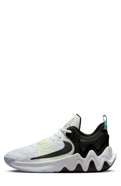 Shop Nike Kids' Giannis Immortality 2 Sneaker In White/ Black/ Barely Volt
