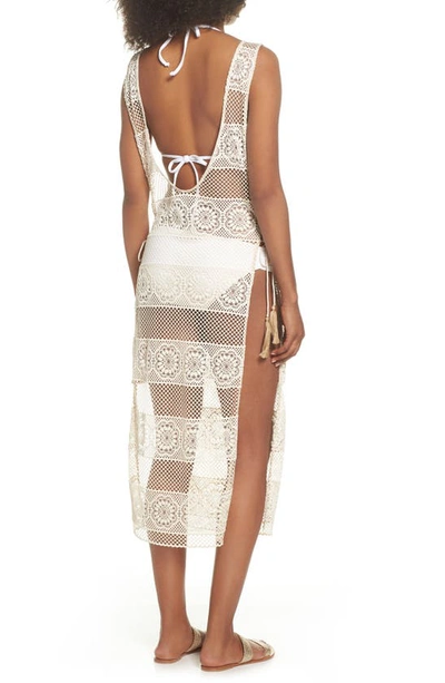 Pilyq Joy Lace Long Coverup W/ Tie Sides In Water Lily