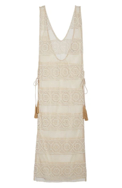 Pilyq Joy Lace Long Coverup W/ Tie Sides In Water Lily