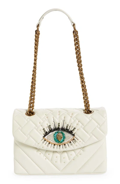 Shop Kurt Geiger Kensington Eye Quilted Leather Shoulder Bag In Natural