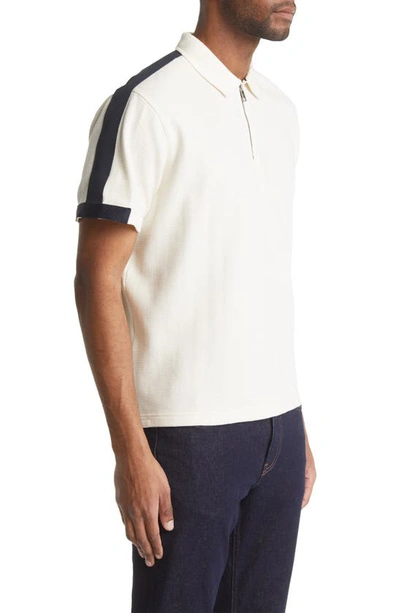 Shop Ted Baker Abloom Relaxed Fit Zip Polo In Natural