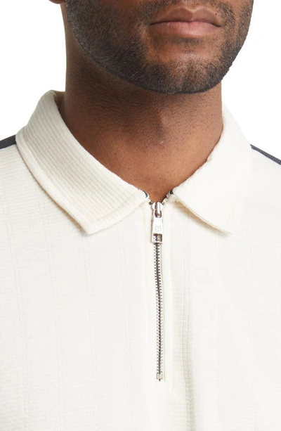 Shop Ted Baker Abloom Relaxed Fit Zip Polo In Natural