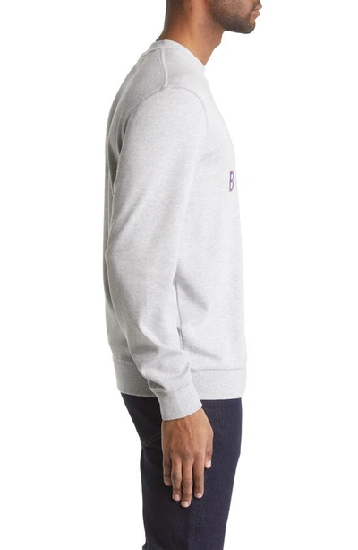 Shop Ted Baker Sonics Embroidered Stretch Cotton & Modal Sweatshirt In Grey Marl