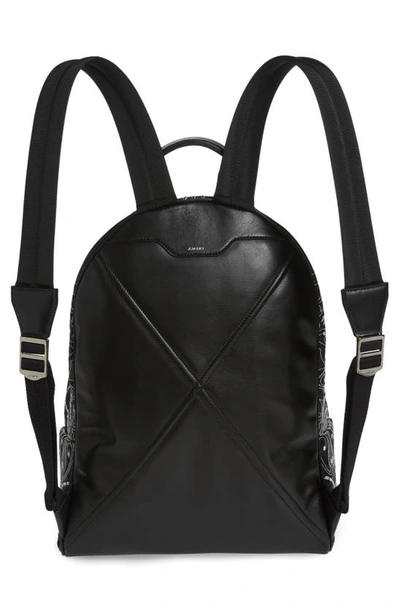 Shop Amiri Bandana Embroidery Leather Backpack In Black