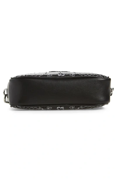 Shop Amiri Bandana Pattern Leather Camera Case In Black