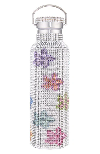 Shop Collina Strada Crystal Embellished Insulated Water Bottle In Multi Flower