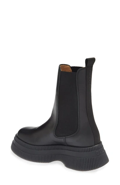 Shop Ganni Creepers Mid Chelsea Boot In Black Black