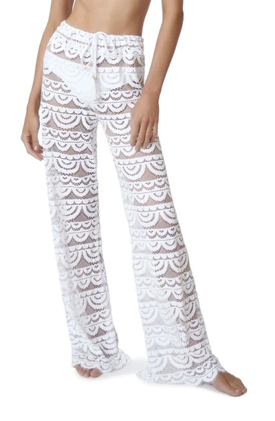 Shop Pq Swim Malibu Lace Cover-up Pants In Water Lily