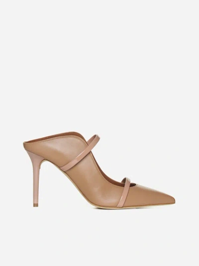 Shop Malone Souliers Maureen Nappa Leather Mules In Nude,blush