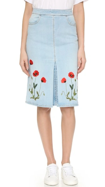 Shop Stella Mccartney Janelle Denim Skirt In Sun Faded Blue