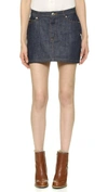 Apc Indigo Mini Denim Skirt In Indigo Brut