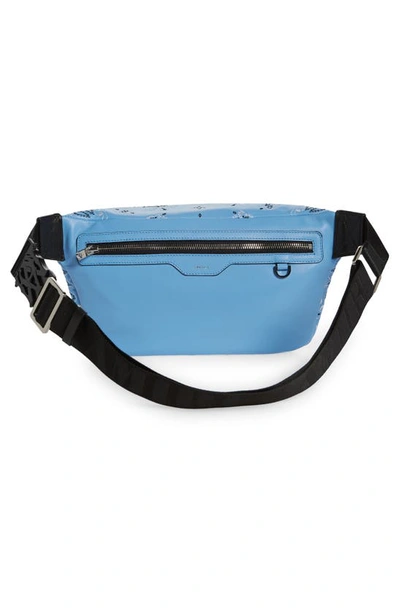Shop Amiri Bandana Leather Belt Bag In Carolina Blue