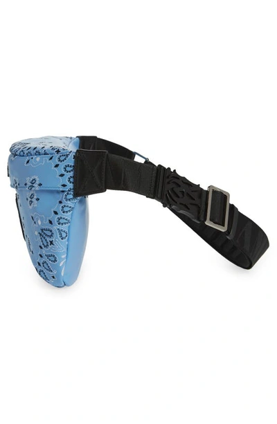 Shop Amiri Bandana Leather Belt Bag In Carolina Blue