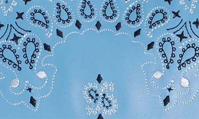 Shop Amiri Bandana Embroidered Leather Weekend Bag In Carolina Blue