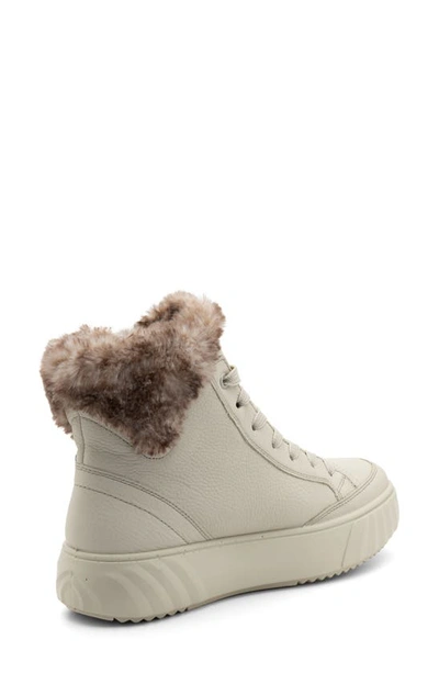 Ara Mikayal Faux Fur Lined Lace-up Boot In White