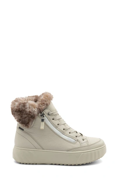 Ara Mikayal Faux Fur Lined Lace-up Boot In White