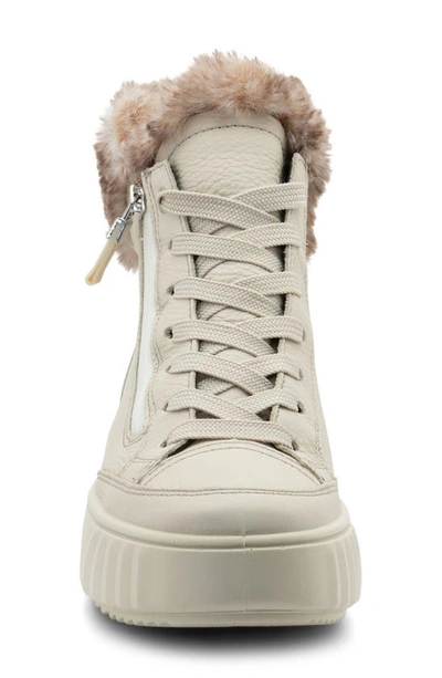 Ara Mikayal Faux Fur Lined Lace-up Boot In White