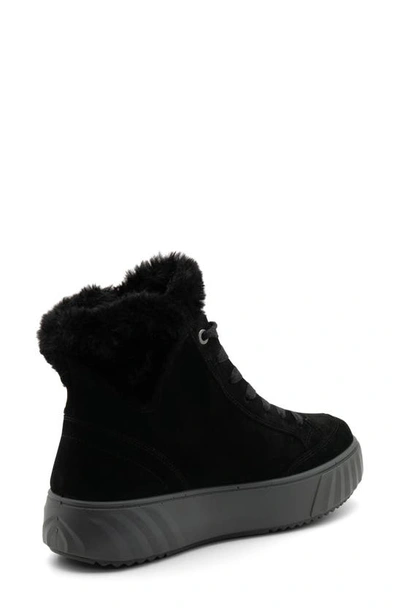 Shop Ara Mikayla Faux Fur Lined Lace-up Boot In Black