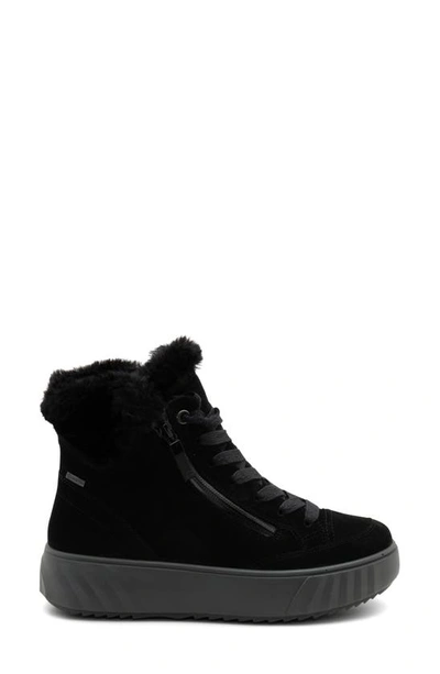 Shop Ara Mikayla Faux Fur Lined Lace-up Boot In Black