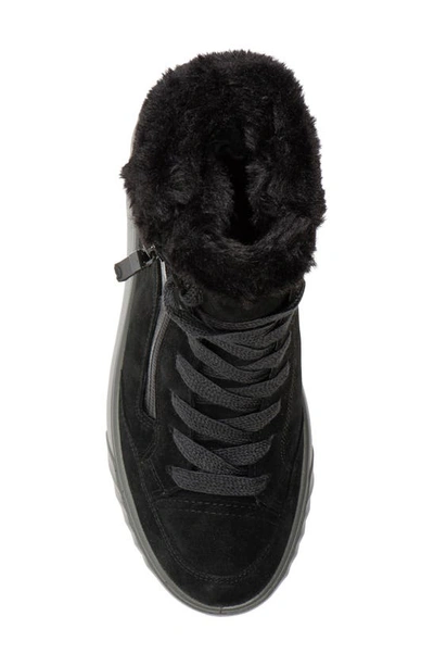 Shop Ara Mikayla Faux Fur Lined Lace-up Boot In Black