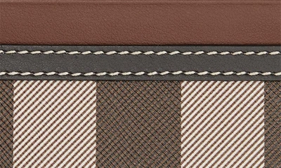 Shop Burberry Sandon Check Leather Card Case In Dark Birch Brown