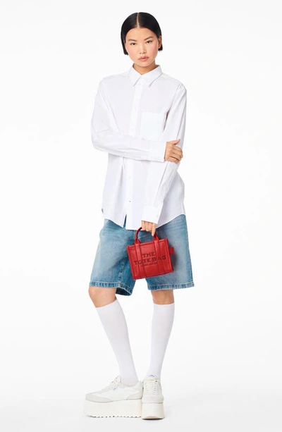 Marc Jacobs The Micro Leather Tote Bag In True Red