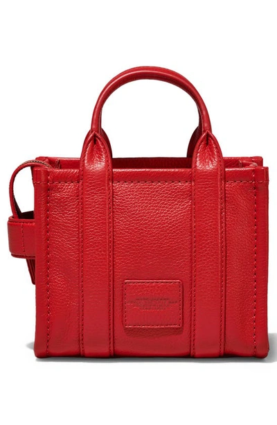 Shop Marc Jacobs The Leather Mini Tote Bag In True Red