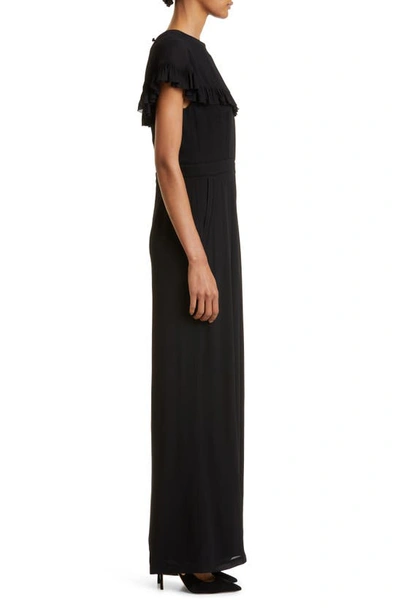 Shop Ted Baker Olivvee Georgette Cape Jumpsuit In Black