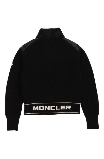 Shop Moncler Kids' Quilted Down & Knit Jacket In Black