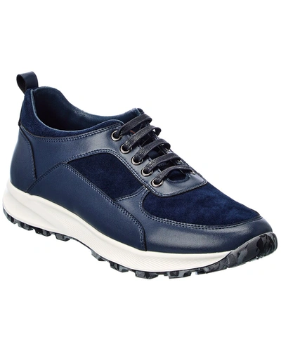 Shop French Connection Kevin Leather Sneaker In Blue