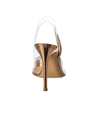 Gianvito Rossi Hortensia Plexi Embellished Slingback Pumps In Gold