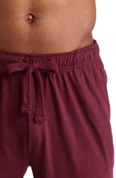 Sleephero Knit Pajamas In Black With Burgundy