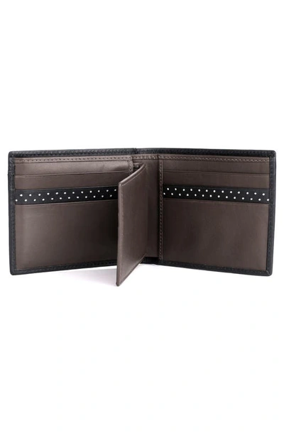 Dopp Rfid Convertible Thinfold Leather Wallet In Black