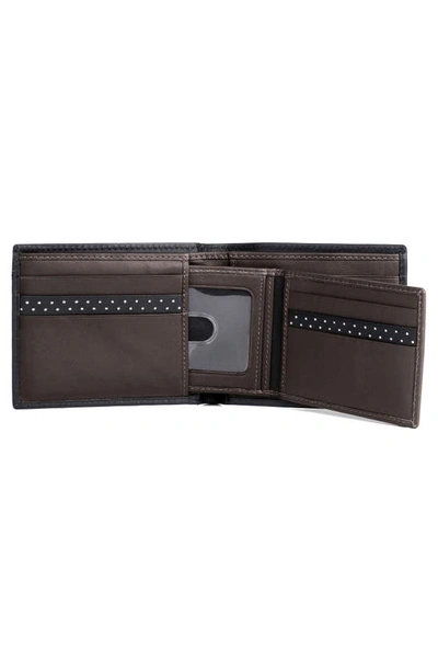 Dopp Rfid Convertible Thinfold Leather Wallet In Black