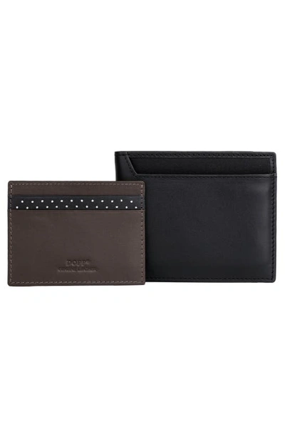 Dopp Rfid Convertible Thinfold Leather Wallet In Black