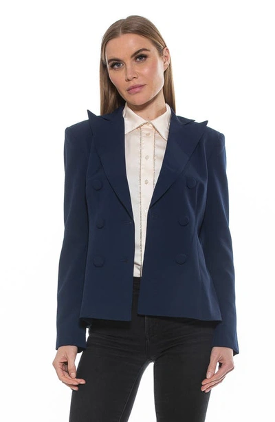 Alexia Admor Lianne Classic Structured Blazer In Navy