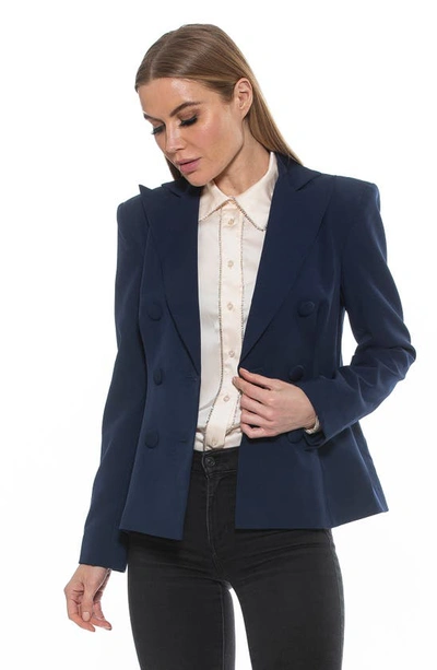 Alexia Admor Lianne Classic Structured Blazer In Navy