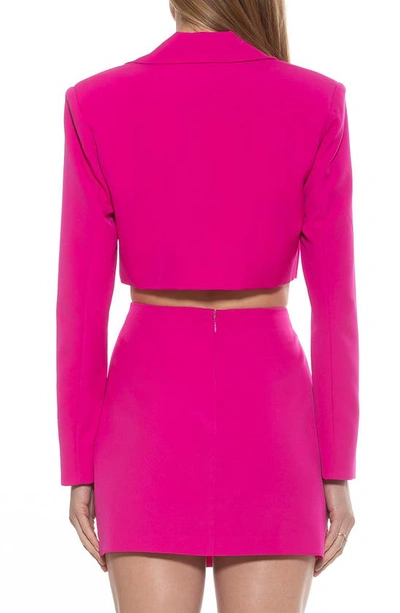 Shop Alexia Admor Jane Cropped Long Sleeve Jacket In Hot Pink