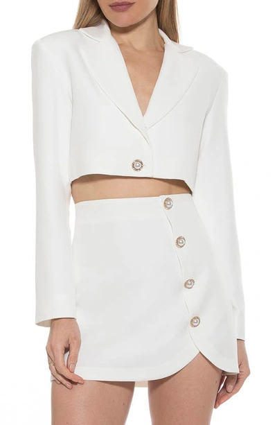Shop Alexia Admor Jane Cropped Long Sleeve Jacket In Ivory