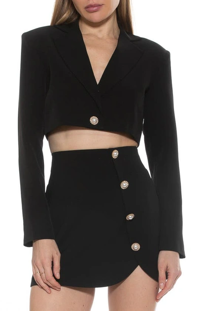 Shop Alexia Admor Jane Cropped Long Sleeve Jacket In Black