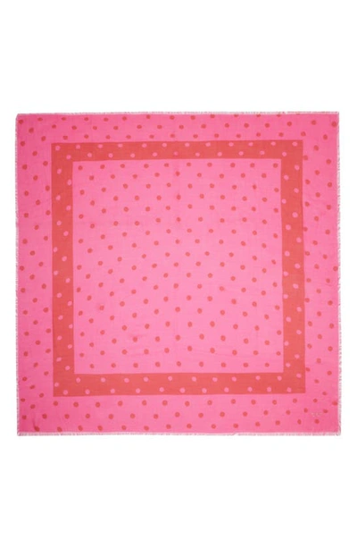 Shop Kate Spade Painterly Dot Fringe Scarf In Pink Cloud
