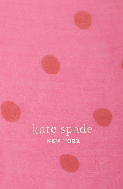 Shop Kate Spade Painterly Dot Fringe Scarf In Pink Cloud