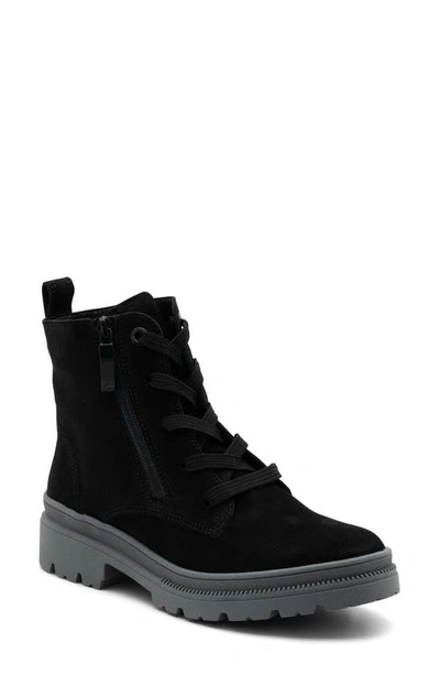 Ara Waterproof Lace-up Boot In Black Suede