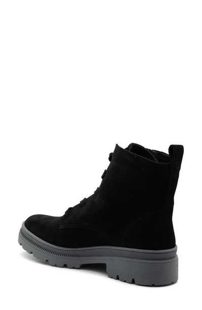 Ara Waterproof Lace-up Boot In Black Suede