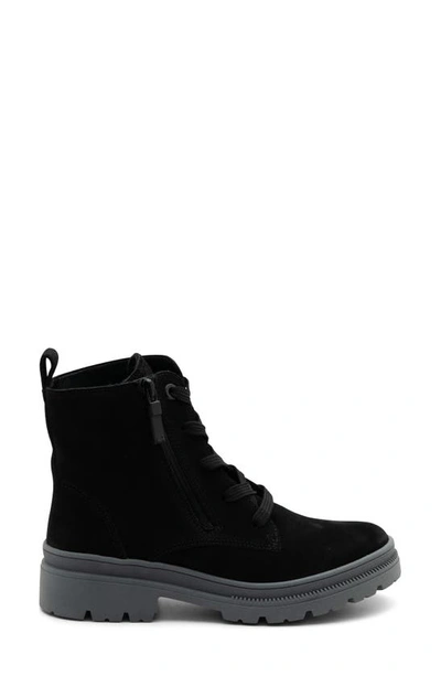 Ara Waterproof Lace-up Boot In Black Suede