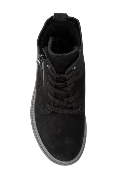 Ara Waterproof Lace-up Boot In Black Suede