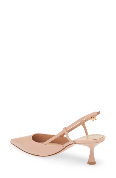 Gianvito Rossi Sandy Calfskin Pumps With Open-back And Hook-and-loop Closure In Peach